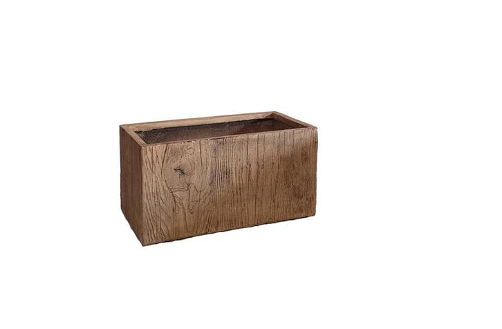 Plantenbak Fiberclay 59x30x30 cm Houtstructuur, Tuin en Terras, Bloembakken en Plantenbakken, Nieuw, Verzenden