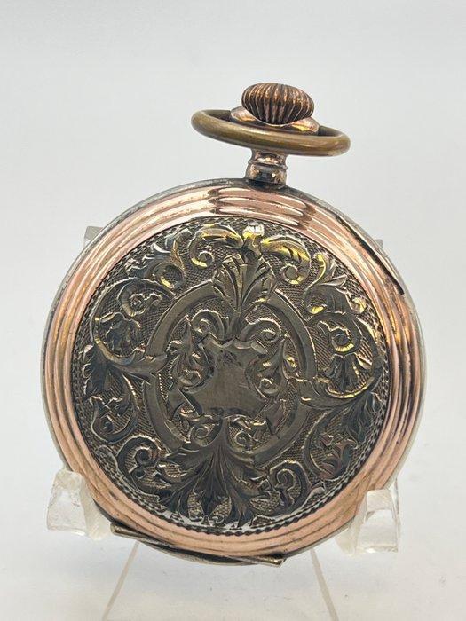 Globe . Cilindro Cassa Decorata Argento e placcata oro . 20, Sieraden, Tassen en Uiterlijk, Horloges | Heren