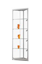 Luxe vitrinekast hoek aluminium 50 cm met LED-verlichting, Nieuw in verpakking