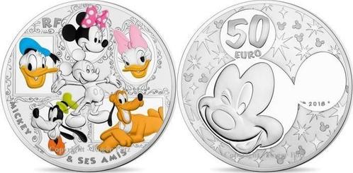 Frankreich 50 Euro 2018 Mickey en seine Freunde zilver co..., Postzegels en Munten, Munten | Europa | Euromunten, Verzenden