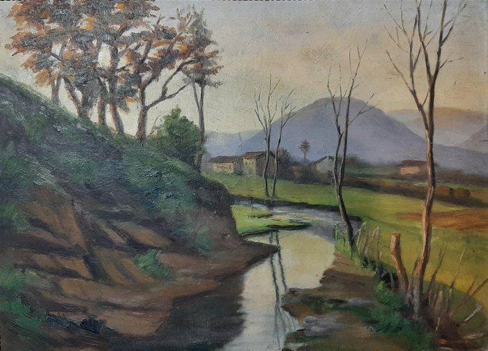 Italiaanse school (XX) - Paesaggio, Colline sul Fiume, Antiek en Kunst, Kunst | Schilderijen | Klassiek
