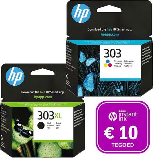 HP 303 - Inktcartridge 303XL zwart &amp; 303 kleur + Instant, Computers en Software, Overige Computers en Software, Zo goed als nieuw