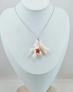 Koraal - Zilver - Ketting met hanger - WIT KORAAL, Antiek en Kunst, Curiosa en Brocante