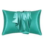 Satijnen kussensloop Zacht Groen 60 x 70 cm hoofdkussen form, Ophalen of Verzenden, Nieuw