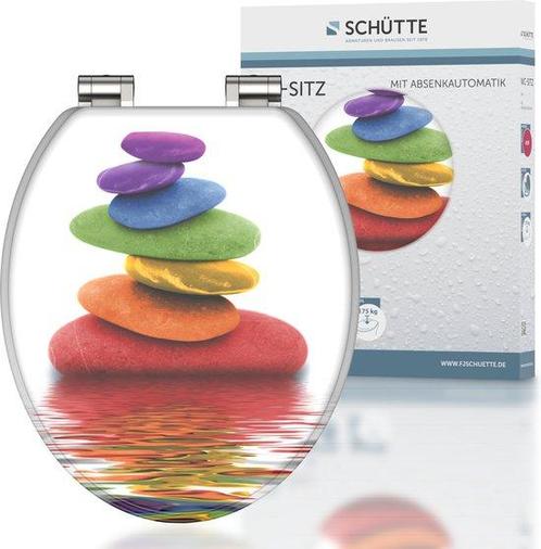 SCHÜTTE WC-Bril 80120 COLORFUL STONES - MDF-Hout - Soft, Huis en Inrichting, Badkamer | Badtextiel en Accessoires, Zo goed als nieuw