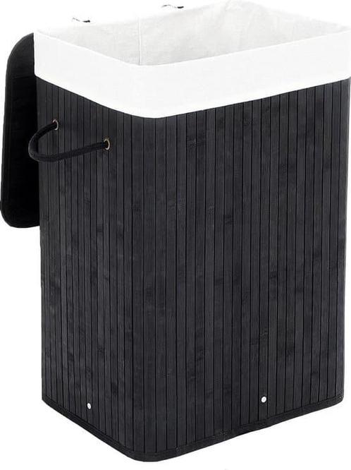 Wasbak - Bamboe wasmand - Opvouwbaar - Afneembaar - Zwart, Huis en Inrichting, Badkamer | Badtextiel en Accessoires, Zwart, Nieuw