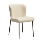 *WOONWINKEL* Dan-Form Glam Luxe Eetkamerstoel Boucle Almond, Huis en Inrichting, Stoelen, Verzenden, Nieuw