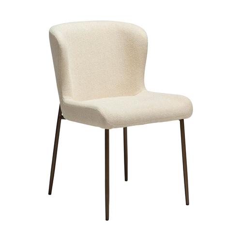 *WOONWINKEL* Dan-Form Glam Luxe Eetkamerstoel Boucle Almond, Huis en Inrichting, Stoelen, Nieuw, Verzenden