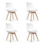 Mark design eetkamerstoel - set van 4 - transparante zitting, Huis en Inrichting, Stoelen, Ophalen of Verzenden, Nieuw