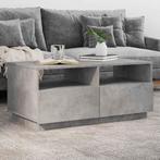 vidaXL Salontafel met LED-verlichting 90x49x40 cm betongrijs, Verzenden, Nieuw, Overige houtsoorten, 50 tot 100 cm