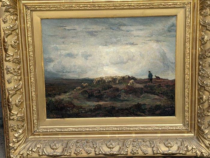 Adriaan Herman Gouwe (1875-1965) - Herder op de heide, Antiek en Kunst, Kunst | Schilderijen | Klassiek
