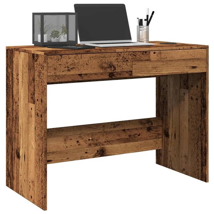 vidaXL Bureau 101x50x76,5 cm bewerkt hout oud houtkleurig, Huis en Inrichting, Bureaus, Nieuw, Verzenden