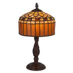 Tiffany tafellamp – Amber &amp; Crème Geometrisch – Ø 20 × H 36, Huis en Inrichting, Verzenden, Nieuw