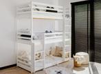 Stapelbed Teun - 3-persoons - Wit 80 x 180, Kinderen en Baby's, Verzenden, Nieuw, Stapelbed