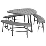 Picknicktafel set met kunsthars houtlook | 116,8x118,9x74..., Verzenden, Nieuw in verpakking