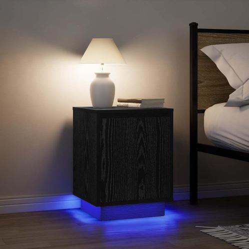 vidaXL Nachtkastjes met LED-verlichting 2 st 38x34x50 cm, Huis en Inrichting, Slaapkamer | Nachtkastjes, Nieuw, Hout, Verzenden