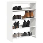 vidaXL Schoenenrek 60x25x81 cm bewerkt hout wit, Huis en Inrichting, Kasten | Schoenenrekken, Verzenden, Nieuw