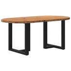 vidaXL Eettafel 180x90x74 cm ovaal massief eikenhout, Huis en Inrichting, Tafels | Eettafels, Verzenden, Nieuw