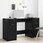 vidaXL Bureau met lade Zwart Eiken 133 x 50 x 75 cm Bewerkt, Huis en Inrichting, Bureaus, Verzenden, Nieuw