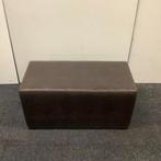 Poef / hocker, (hxbxd) 44x90x45 cm, bruin skai leder croco, Ophalen of Verzenden, Gebruikt, Bureau