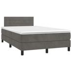 vidaXL Boxspring met matras en LED fluweel donkergrijs, Huis en Inrichting, Slaapkamer | Bedden, Verzenden, Nieuw, 190 cm of minder