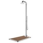 vidaXL Buitendouche met bruine basis 230 cm roestvrij staal, Tuin en Terras, Verzenden, Nieuw