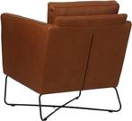 Leren design fauteuil - Diepe zit - Echt leer, Modern, Comfo, Huis en Inrichting, Fauteuils, Nieuw, Ophalen of Verzenden, 50 tot 75 cm