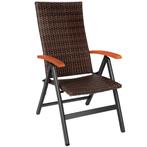Wicker tuinstoel Canberra opklapbaar - bruin, Tuin en Terras, Tuinsets en Loungesets, Verzenden, Nieuw