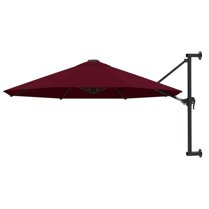 vidaXL Wandparasol met metalen paal 300 cm bordeauxrood, Tuin en Terras, Parasols, Muurparasol, Nieuw, 3 tot 4 meter, Verzenden