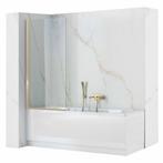 REA Elegant badscherm - 80x140 cm - glans goud - veilighe..., Ophalen of Verzenden, Nieuw