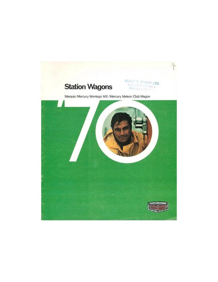 1970 MERCURY STATION WAGONS PROGRAMMA BROCHURE ENGELS, Boeken, Auto's | Folders en Tijdschriften