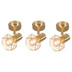 Set van 3 art deco spot messing draai- en kantelbaar - Mosh, Verzenden, Nieuw, Modern