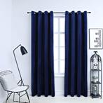 vidaXL Gordijn verduisterend met ringen 2 st 140x175 cm, Verzenden, Nieuw, Blauw
