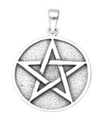 Zilveren Pentagram massief in ring kettinghanger, Verzenden, Nieuw