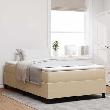 vidaXL Boxspring bed Grijs groen 120 x 200 cm Katoenen stof beschikbaar voor biedingen