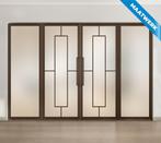 Dubbele stalen taatsdeur met glaspanelen Brons 5 Vlaks Mat g, Doe-het-zelf en Verbouw, Deuren en Horren, Nieuw, Metaal, Overige typen