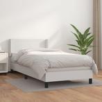 vidaXL Boxspring met matras kunstleer wit 90x200 cm, Overige materialen, 90 cm, Eenpersoons, Verzenden