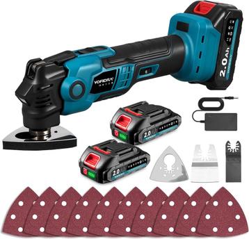 Multitool - Met accu - 300W - 2 x 2000 mAh accus - Blauw - beschikbaar voor biedingen