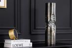 Moderne vaas PRECIOUS 40cm zwart zilver metaal gehamerd, Huis en Inrichting, Ophalen of Verzenden, Nieuw
