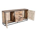 Dressoir Mangohout | Naturel | Breedte: 170,0cm, Ophalen of Verzenden, Nieuw, Industrieel