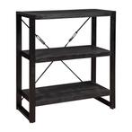 Boekenkast Mangohout Britt Laag 90 Zwart, Huis en Inrichting, Kasten | Boekenkasten, Verzenden, 100 tot 150 cm, Nieuw, 50 tot 100 cm