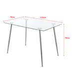 [en.casa] Glazen tafel Hyrynsalmi 75x110x70 cm chroom en tra, Huis en Inrichting, Tafels | Eettafels, Nieuw, Verzenden