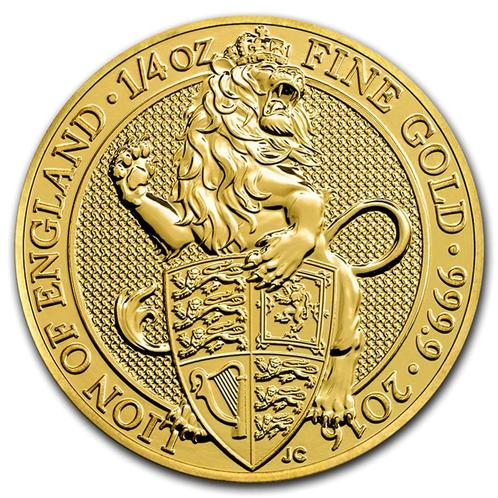 Gouden Queens Beasts Lion of England 1/4 oz 2016, Postzegels en Munten, Munten | Europa | Niet-Euromunten, Losse munt, Goud, Overige landen