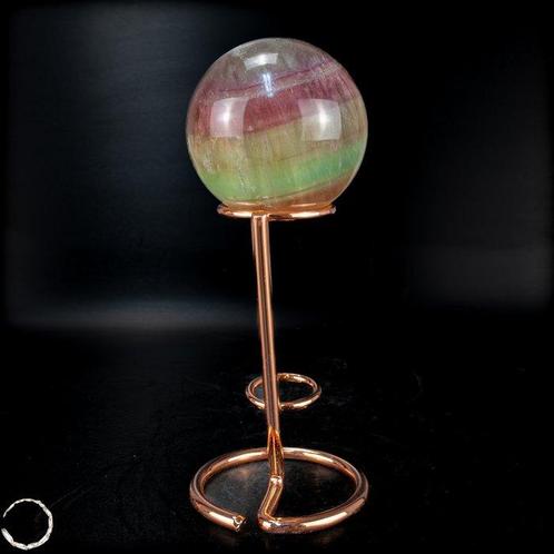 Zeldzame multicolor Regenboog-fluoriet Bol- 303.16 g, Verzamelen, Mineralen en Fossielen