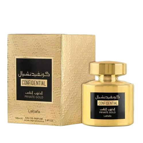 Confidential Private Gold unisex by Lattafa, Sieraden, Tassen en Uiterlijk, Uiterlijk | Parfum, Nieuw, Verzenden
