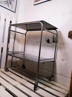 Salontafel - Vintage medische tafel, likeurkast - Staal,