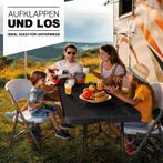 Tuintafel - zwart - 180x75 cm - inklapbaar - kunststof met, Verzenden, Nieuw