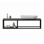 Badkamermeubel Diego 120cm mat zwart stalen frame met één, Verzenden, Nieuw