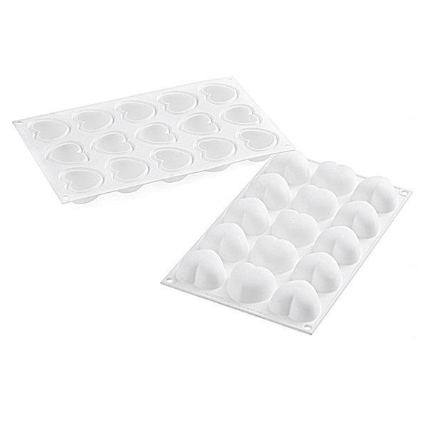 Silikomart Siliconen Bakvorm Hart (15x) 4,5cm + cutter, Hobby en Vrije tijd, Taarten en Cupcakes maken, Nieuw, Verzenden