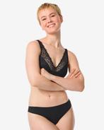 HEMA Dames brazilian katoen met kant zwart, Verzenden, Zwart
